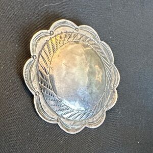 Vintage Southwestern Style Sterling Concho Western Brooch